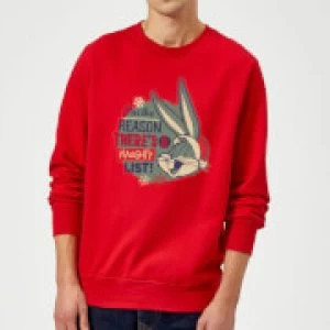 Image of Looney Tunes I'm The Reason There Is A Naughty List Christmas Sweatshirt - Red - L