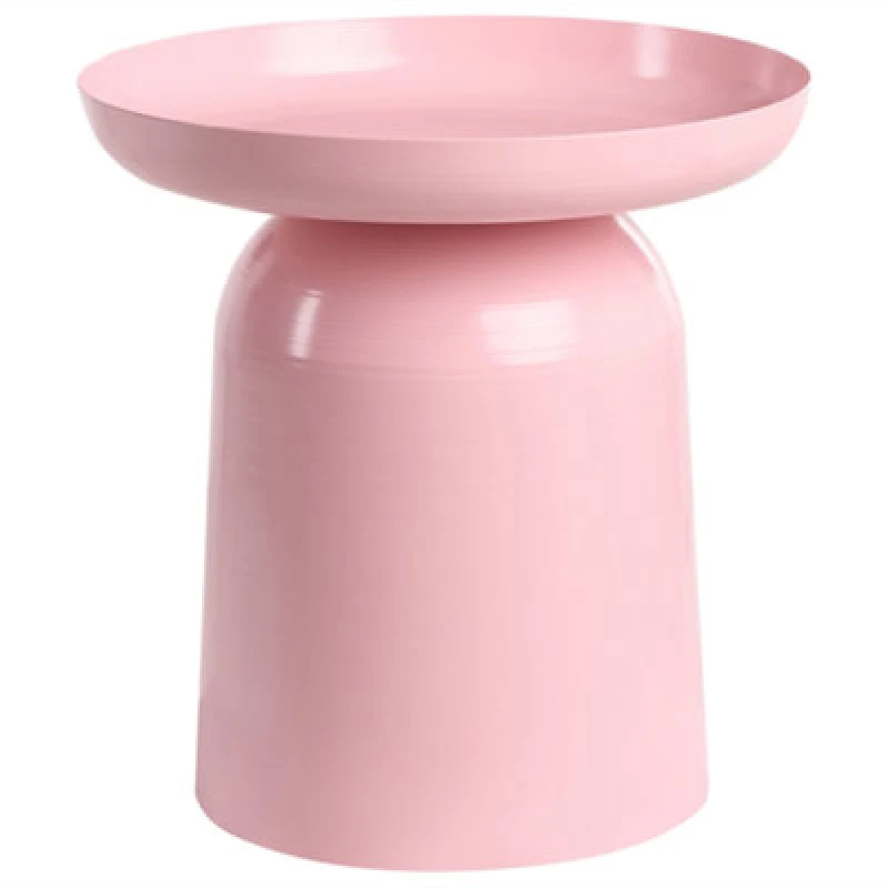 Image of Beliani Side Table Torrens Metal Pastel Pink