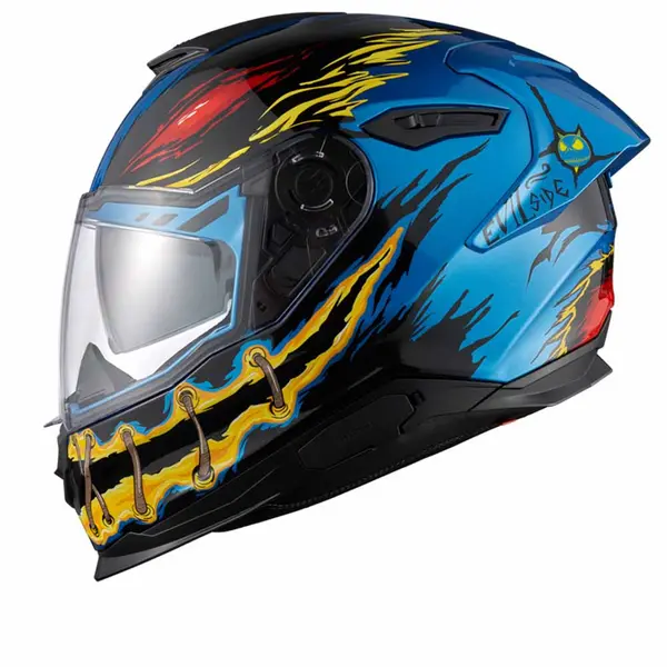 Image of Nexx Y.100R Night Rider Sky Blue Full Face Helmet Size L