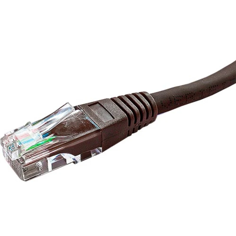 Image of Cablenet 0.5m Cat5e RJ45 Brown U/UTP PVC 24AWG Flush Moulded Booted Pa