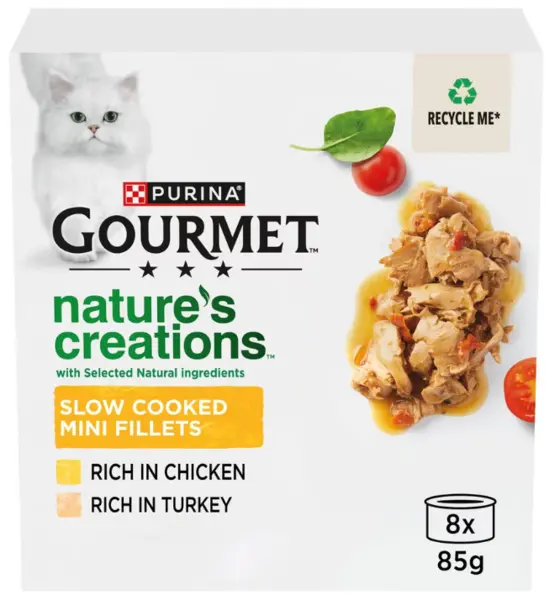 Purina Gourmet Nature's Creations Poultry Cat Food 8 x 85g