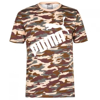 Puma Camo Logo QT T Shirt Mens - Camo AOP