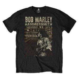 Image of Bob Marley - Hammersmith '76 Unisex Large T-Shirt - Black