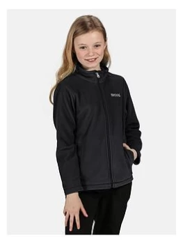 image of Boys, Regatta Childrens King Ii Zip Front Fleece - Black, Size 11-12 Years