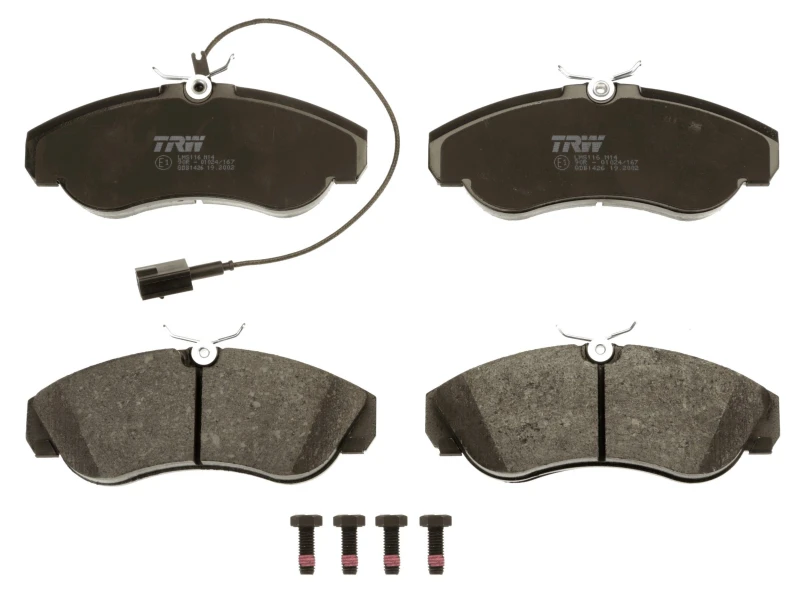 Image of TRW GDB1426 Brake pad set incl. wear warning contact, with brake caliper screws Brake Pad Set,disc brake (402)