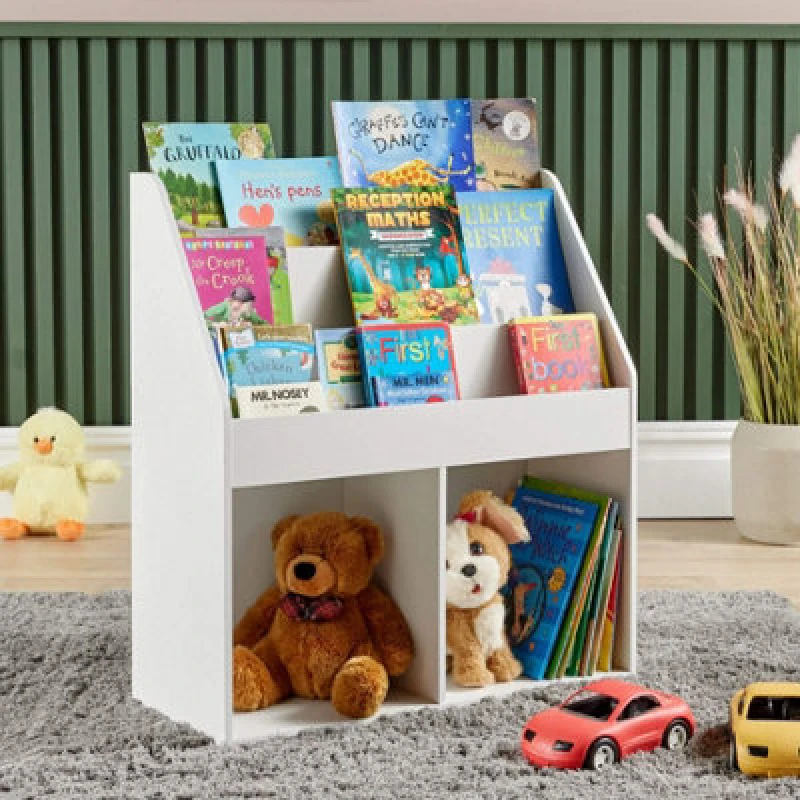Image of Home Source Coco Kids Bookcase Storage Organiser Unit White unisex
