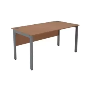 Image of Serrion Rectangular Goal Post Desk 1500x800x730mm Beech/Silver KF823247