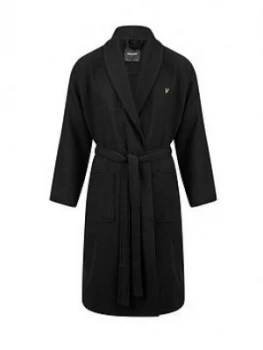 Lyle & Scott Lyle & Scott Waffle Dressing Gown, Black, Size L, Men