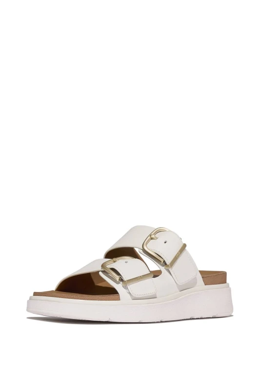 Image of FitFlop Womens Gen-FF Two-Bar Slides in White Size: 8 White Female 8