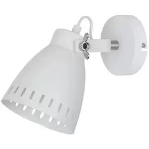 Netlighting Industrial and Retro Wall Lamp White, Satin Nickel 1 Light with Whit