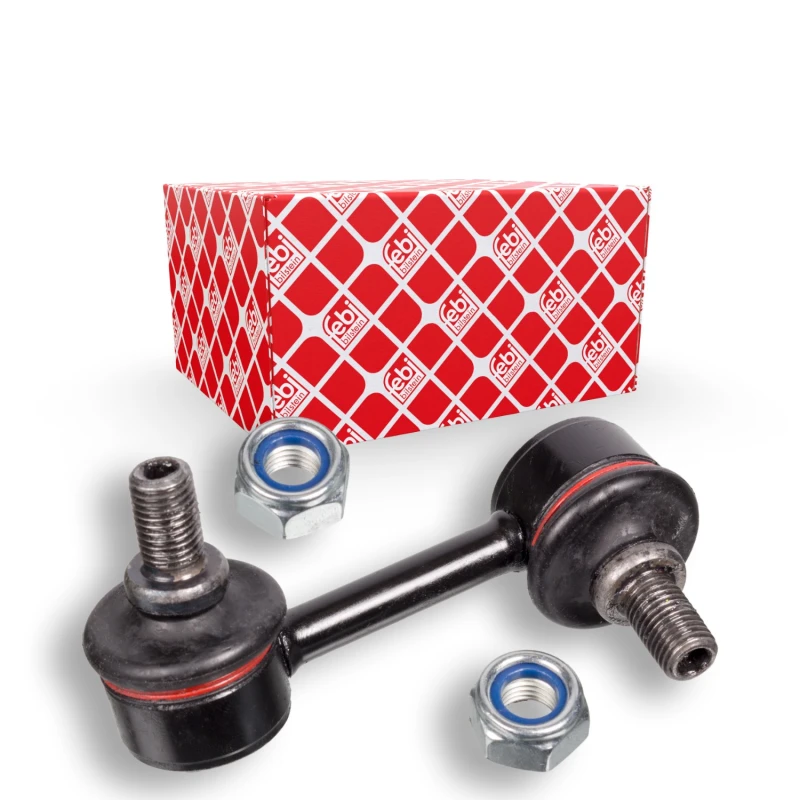 Image of FEBI BILSTEIN 18135 Anti-roll bar link OE Turbo NEW, Front Axle Left Steel Link Stabiliser (3229)