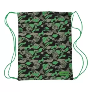 Image of Minecraft Boys Camo Creeper Gym Bag (One Size) (Green/Black)