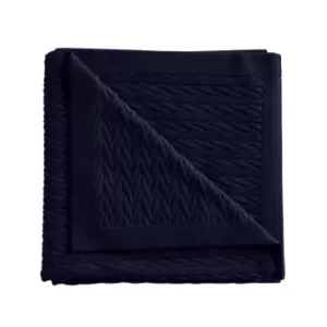 image of Bedeck of Belfast Aruni Knitted Throw, Midnight