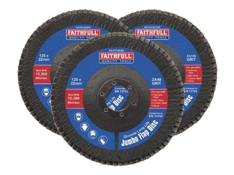 Image of Faithfull Zirconia Abrasive Jumbo Flap Disc FAIFD125ZM3 Diameter: 125mm