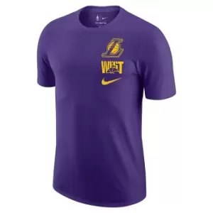 Image of Nike Nba Los Angeles Lakers Essential Block T-Shirt, Field Purple, Male, T-Shirts, DX9924-504