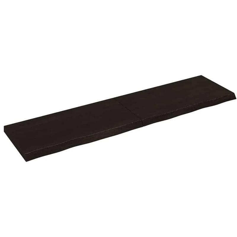 Image of Vidaxl Table Top Dark Brown 200X50X(2-6) Cm Treated Solid Wood Oak, Brown 3156461