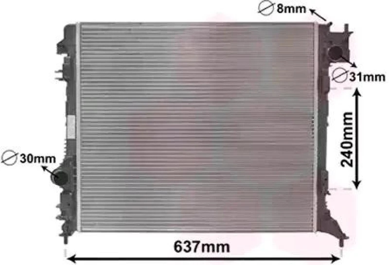 Image of VAN WEZEL 13012703 Engine radiator Aluminium, Brazed cooling fins Radiator,engine cooling (470)