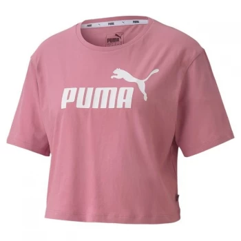 image of Puma Puma Essential Logo Crop T Shirt - Foxglove