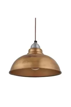 Image of Old Factory Pendant, 12 Inch, Brass, Light Pewter Holder