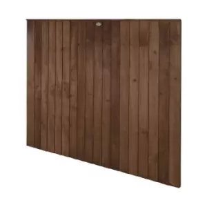 Forest 6' x 5'6 Brown Pressure Treated Vertical Closeboard Fence Panel (1.83m x 1.69m) - Dark Brown - main image