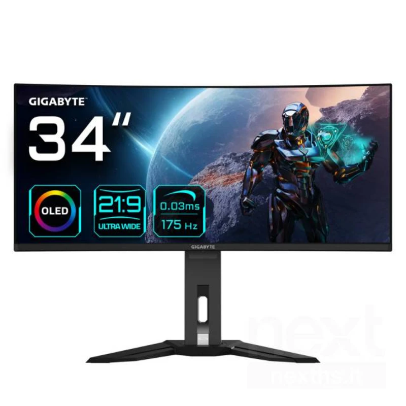 Image of Gigabyte 34" MO34WQC 3440x1440 OLED 175Hz 0.03ms FreeSync HDMI 2.1 Widescreen Gaming Moni