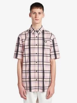Image of Fred Perry Bold Tartan Shirt - Pink, Size 2XL, Men