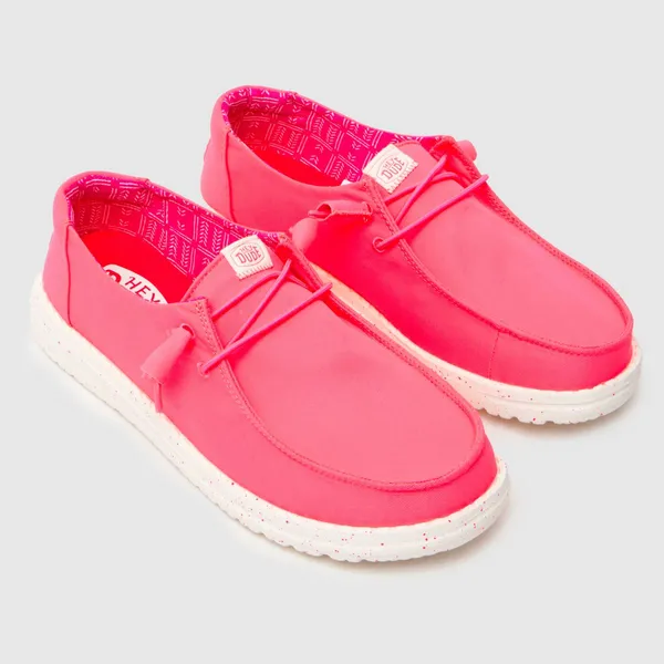 image of Hey Dude Womens Wendy Sox Slip On Shoes Trainers - UK 6 Pink female GDE2734PEA6