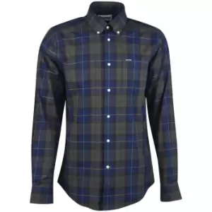 Image of Barbour Mens Wetherham Tailored Shirt Olive Night Large