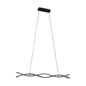 Image of Pendant Ceiling Light Colour Black Shade White Plastic Bulb LED 36W Included