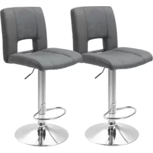 image of HOMCOM Set Of 2 Modern Linen Fabric Bar stool Armless Adjustable Swivel Seat