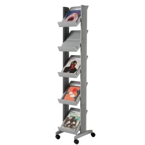 image of Fast Paper Corner Mobile Literature Display - Silver