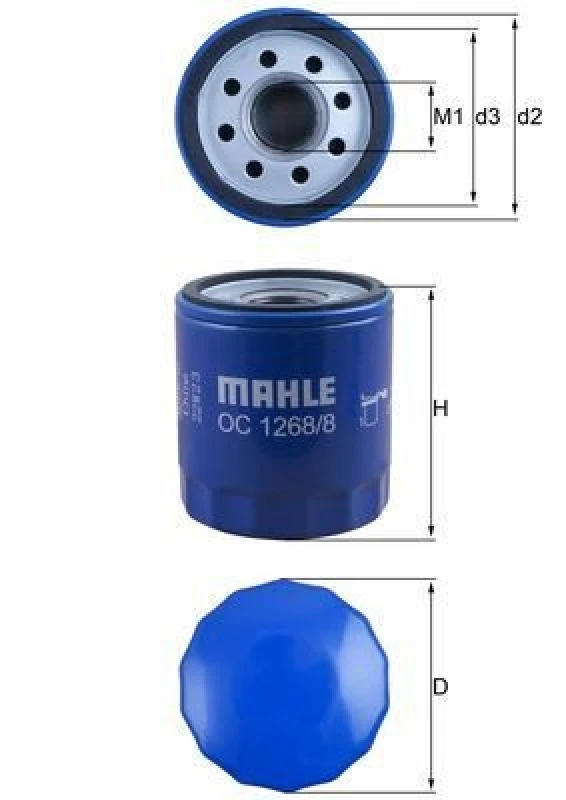 Image of Oil filter MAHLE OC 1268/8