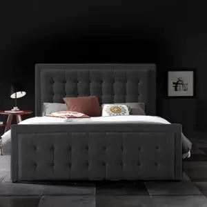 Image of Swain Bed Double Plush Velvet Black