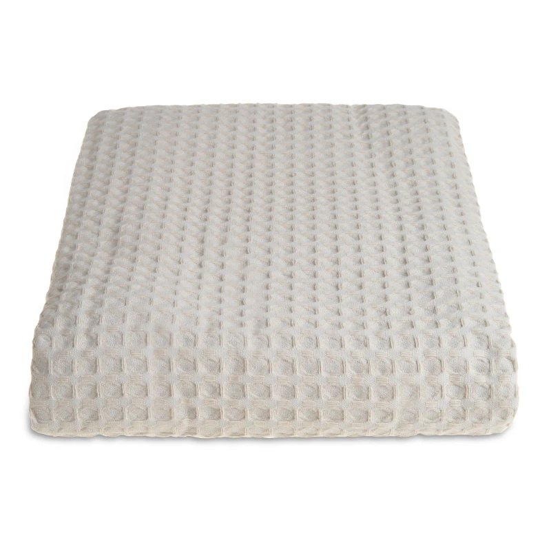 Image of Allure Bath Fashions Luxury Hotel Waffle Throw Blanket Bedspread - 100% Cotton in Taupe Size: Small Taupe Unisex Small