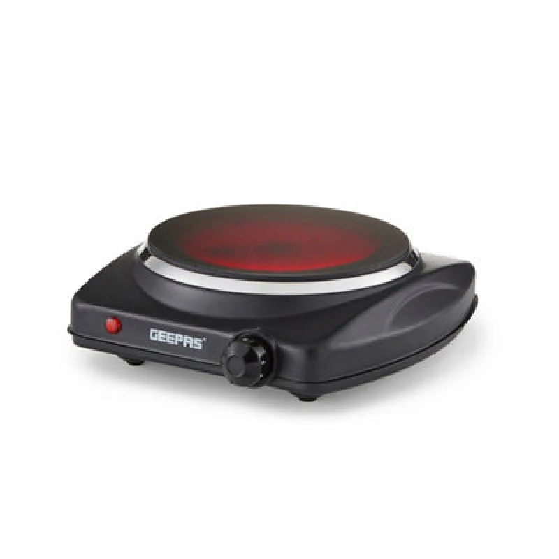 Image of Geepas Single Ceramic Hot Plate Infrared Portable Electric Cooktop Hob 1200W Black unisex