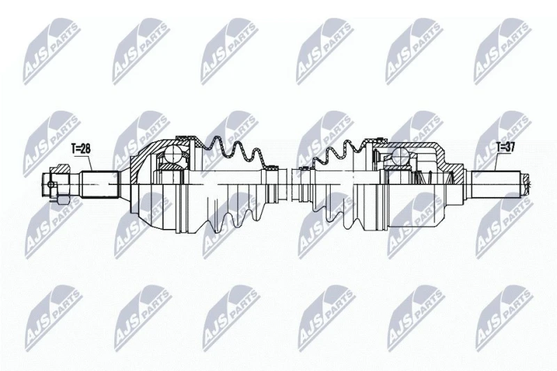 Image of NTY NPW-PE-093 Drive shaft Automatic Transmission, Front Axle Left Drive Shaft (13)