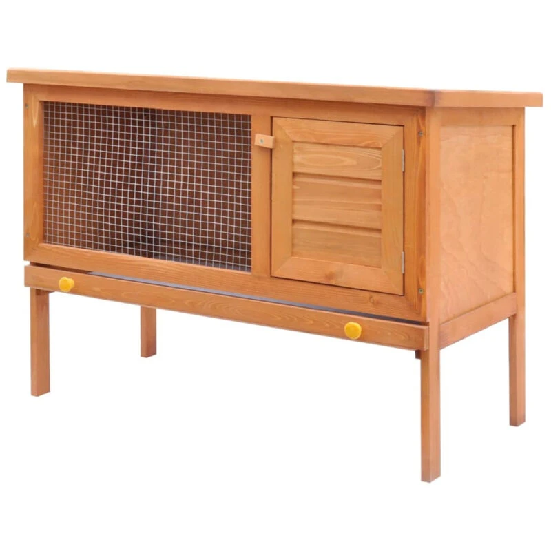 Image of vidaXL Outdoor Rabbit Hutch 1 Layer Wood Small Animal House Pet Cage Carrier