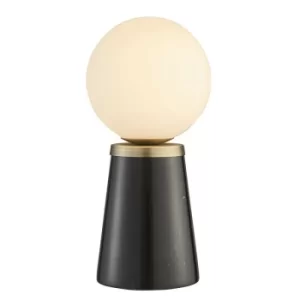 Image of Complete Table Lamp Black Marble, Matt Antique Brass Plate