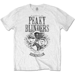 image of Peaky Blinders - Horse & Cart Mens Large T-Shirt - White