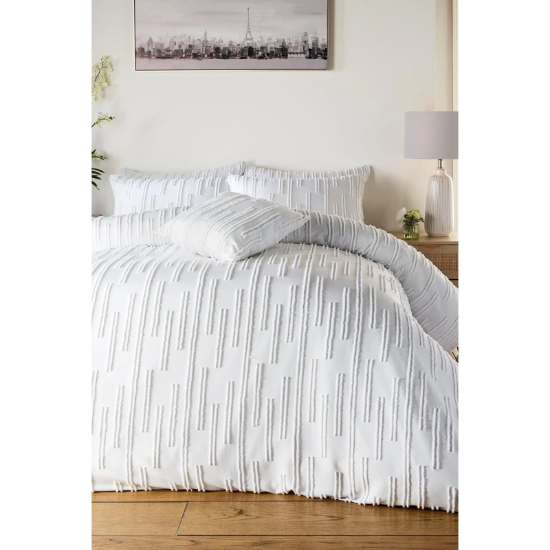 Image of Homelife Ezra Duvet Set - White White Single