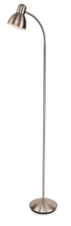 image of Morgan 1 Light Floor Light Brushed Steel, E27