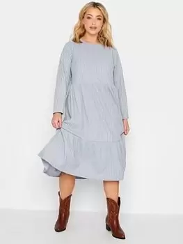 Image of Yours Ribbed Midi Dress Blue Size 18, Women