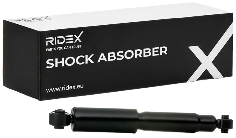 Image of RIDEX 854S0125 Shock absorber Rear Axle, Gas Pressure, Twin-Tube, Telescopic Shock Absorber, Bottom eye Shock Absorber (854)