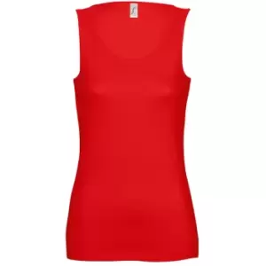 Image of SOLS Womens/Ladies Jane Sleeveless Tank / Vest Top (L) (Red)