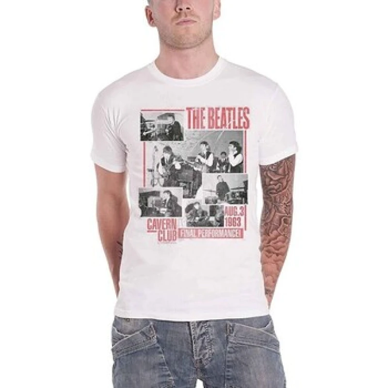 Image of The Beatles The Beatles Men Final Performance T-Shirt in White Size: Medium White M Male 5063238477209