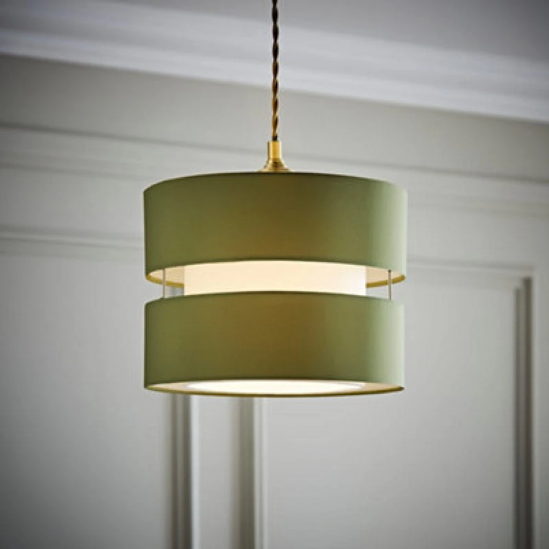 Image of ValueLights Sophia Easy Fit Small Light Lamp Shade Olive