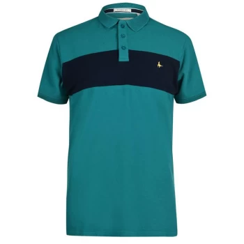 Jack Wills Chagford Colour Block Polo - Dark Teal