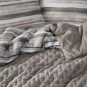 Image of Himeya Linking Lines Super Kingsize Duvet Cover, Glazed Stone