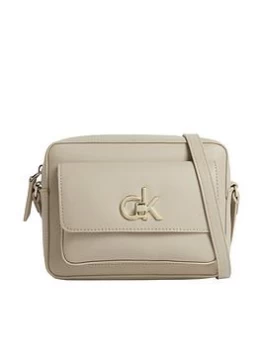 Calvin Klein Re-Lock Large Camera Bag W/Flap Pocket - Cream