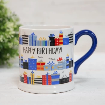 Image of Quicksilver Mug with Foil - Blue Happy Birthday